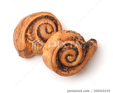 Top view of sweet buns with poppy seeds Top view of sweet buns with poppy seeds 100420145