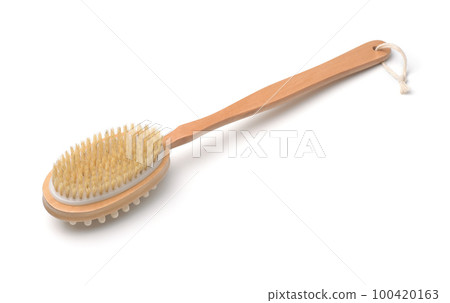 Double-sided body scrub brush with long wooden handle Double-sided body scrub brush with long wooden handle 100420163