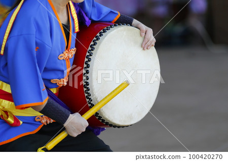 Large drums during the Okinawan Eisa dance performance 100420270