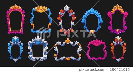 Trendy contemporary vintage frame with ornament Trendy contemporary vintage frame with ornament 100421015
