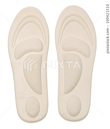A pair of orthopedic insoles. 100421510