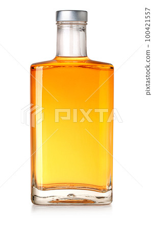 Whiskey bottle isolated 100421557