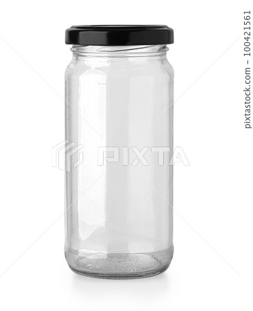 Close empty glass jar for food and canned food 100421561