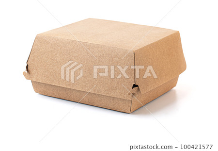 view of a closed empty hamburger box 100421577