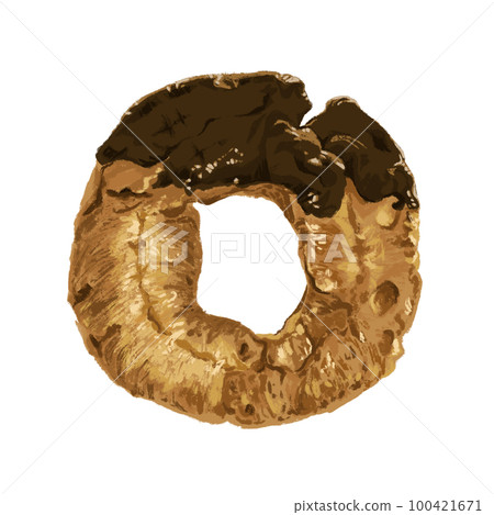 Analog illustration style chocolate donut Analog illustration style chocolate donut 100421671