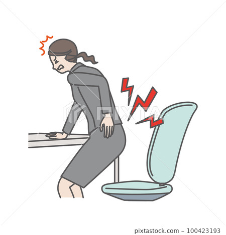 一個因辦公室工作而傷到背部的女人 100423193