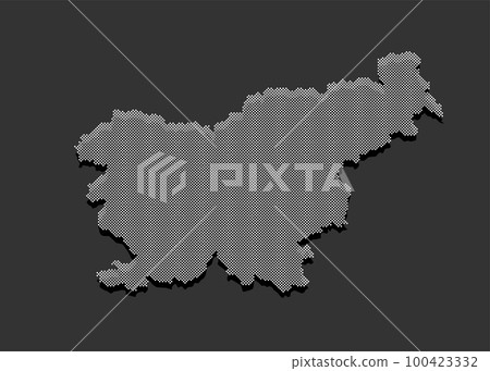 Vector map Slovenia for points, dotted template Vector map Slovenia for points, dotted template 100423332