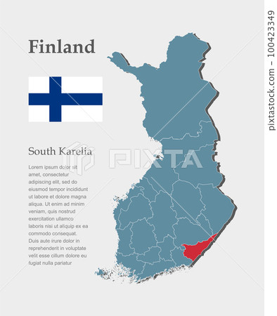 Vector map Finland, region South Karelia 100423349