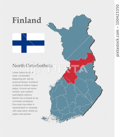 Vector map Finland, region North Octrobothnia 100423350