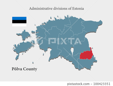 Vector map Estonia, region Polva county Vector map Estonia, region Polva county 100423351