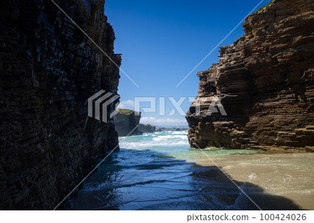 As Catedrais beach - Beach of the Cathedrals - Galicia, Spain As Catedrais beach - Beach of the Cathedrals - Galicia, Spain 100424026