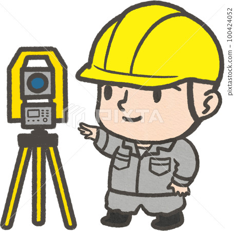 使用測量儀器的人的插圖 100424052