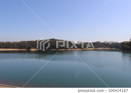 The surface of the large pond is beautiful The surface of the large pond is beautiful 100424187