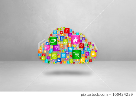 Cloud Computing symbol on white background Cloud Computing symbol on white background 100424259