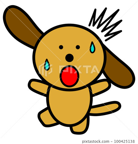 Illustration of a surprised dog 100425138