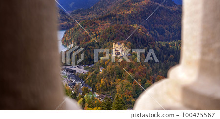 Hohenschwangau Castle View from Neuschwanstein Castle, Fussen, Germany 100425567