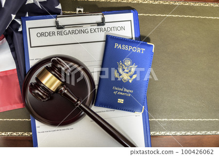 The issue of refugees from the United States and the government's immigration policy as extreme vetting for banned newcomers in America silhouette immigrants. 100426062