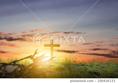 Christian Cross on the field 100426133
