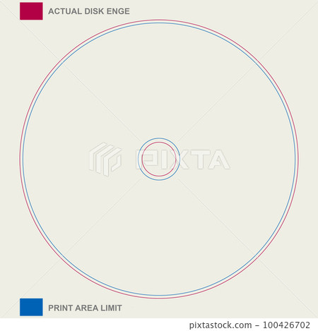 Actual disk ange and print area limit. For presentation layouts and design. 3D rendering. 100426702