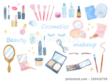 Cosmetic illustration set watercolor 100426749