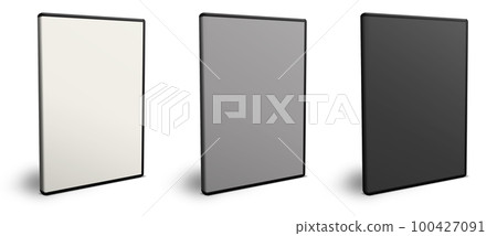 DVD box blank template white, grey and black for presentation layouts and design. 3D rendering. 100427091
