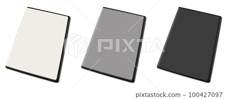 DVD box blank template white, grey and black for presentation layouts and design. 3D rendering. 100427097
