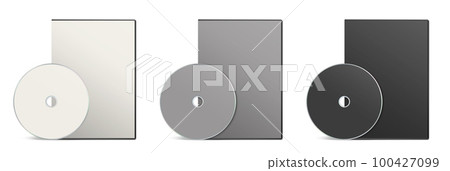 DVD box blank template white, grey and black for presentation layouts and design. 3D rendering. 100427099