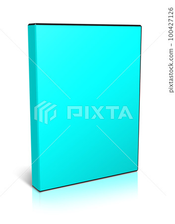 DVD box blank template cyan for presentation layouts and design. 3D rendering. DVD box blank template cyan for presentation layouts and design. 3D rendering. 100427126