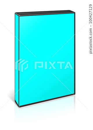 DVD box blank template cyan for presentation layouts and design. 3D rendering. DVD box blank template cyan for presentation layouts and design. 3D rendering. 100427129