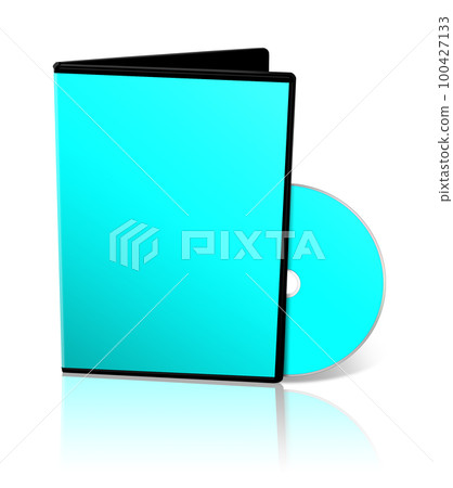 DVD box blank template cyan for presentation layouts and design. 3D rendering. DVD box blank template cyan for presentation layouts and design. 3D rendering. 100427133