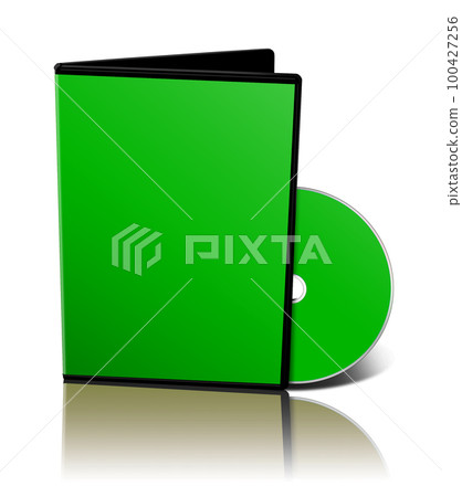 DVD box blank template green for presentation layouts and design. 3D rendering. DVD box blank template green for presentation layouts and design. 3D rendering. 100427256