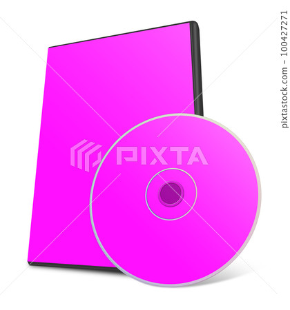 DVD box blank template magenta for presentation layouts and design. 3D rendering. 100427271
