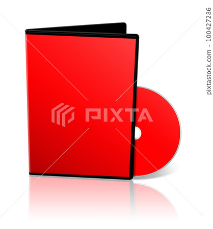DVD box blank template red for presentation layouts and design. 3D rendering. DVD box blank template red for presentation layouts and design. 3D rendering. 100427286