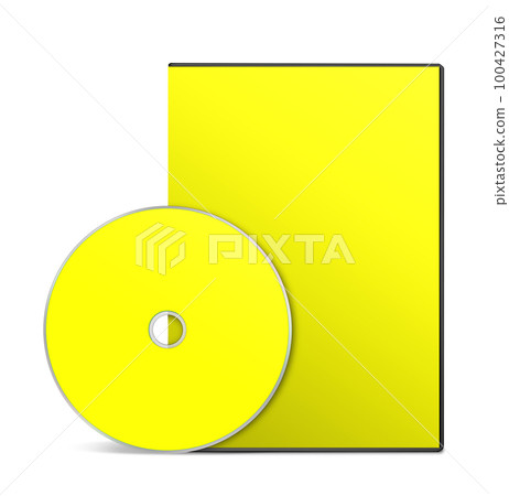 DVD box blank template yellow for presentation layouts and design. 3D rendering. 100427316