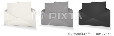Three Postal envelope blank template white, grey and black for presentation layouts and design. Three Postal envelope blank template white, grey and black for presentation layouts and design. 100427438