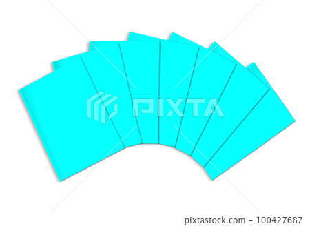 Cyan magazine blank template for presentation layouts and design. 100427687