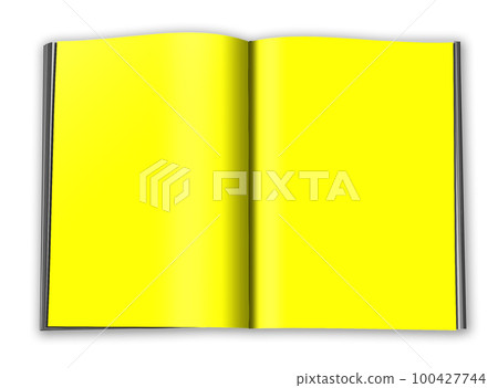Yellow magazine blank template for presentation layouts and design. 100427744