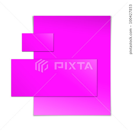 Magenta promotional paper blank template for presentation layouts and design. 100427853