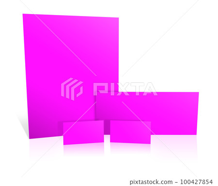 Magenta promotional paper blank template for presentation layouts and design. 100427854