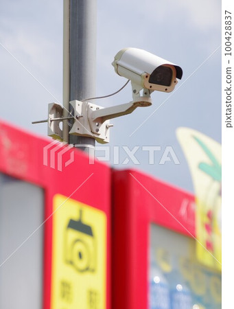 Security cameras installed outdoors 100428837