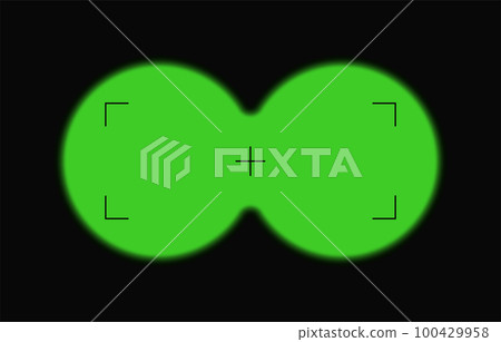 Binoculars viewfinder green for night. Telescope view. Binoculars spy view. Telescope aim sight, periscope lens view. Vector isolated illustration Binoculars viewfinder green for night. Telescope view. Binoculars spy view. Telescope aim sight, periscope lens view. Vector isolated illustration 100429958