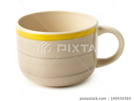 Colored ceramic mug isolated on white background. Colored ceramic mug isolated on white background. 100430364