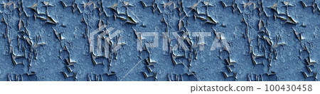Seamless long banner, Background of old blue paint. 100430458