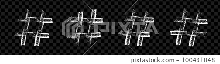 Hand drawn hashtag. Hash doodle grunge. Flat vector illustration 100431048