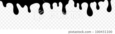 Liquid paint dripping. Black melt drop set. Blood, oil and liquid blob isolated. Vector illustration Liquid paint dripping. Black melt drop set. Blood, oil and liquid blob isolated. Vector illustration 100431100