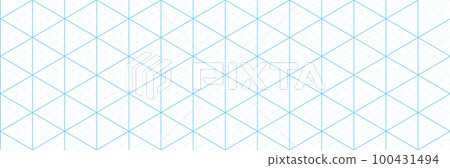 Blue isometric grid graph paper background. Seamless pattern guide background. Desigh for engineering or mechanical layout drawing. Vector illustration 100431494