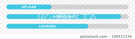 Progress loading bar. Download status, speed upload icon. Vector illustration for website design 100431534
