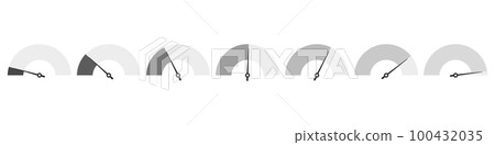 Monochrome progress level with low, high and medium bar. Level risk graph or control quality. Vector isolated illustration Monochrome progress level with low, high and medium bar. Level risk graph or control quality. Vector isolated illustration 100432035