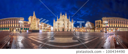 Milan Duomo in Milan, Italy at Night 100434490