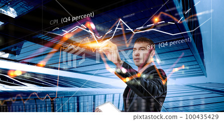 Business graph and trade monitor 100435429